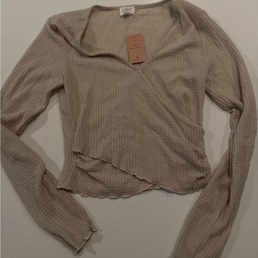 Women's Beige Long Sleeve Top